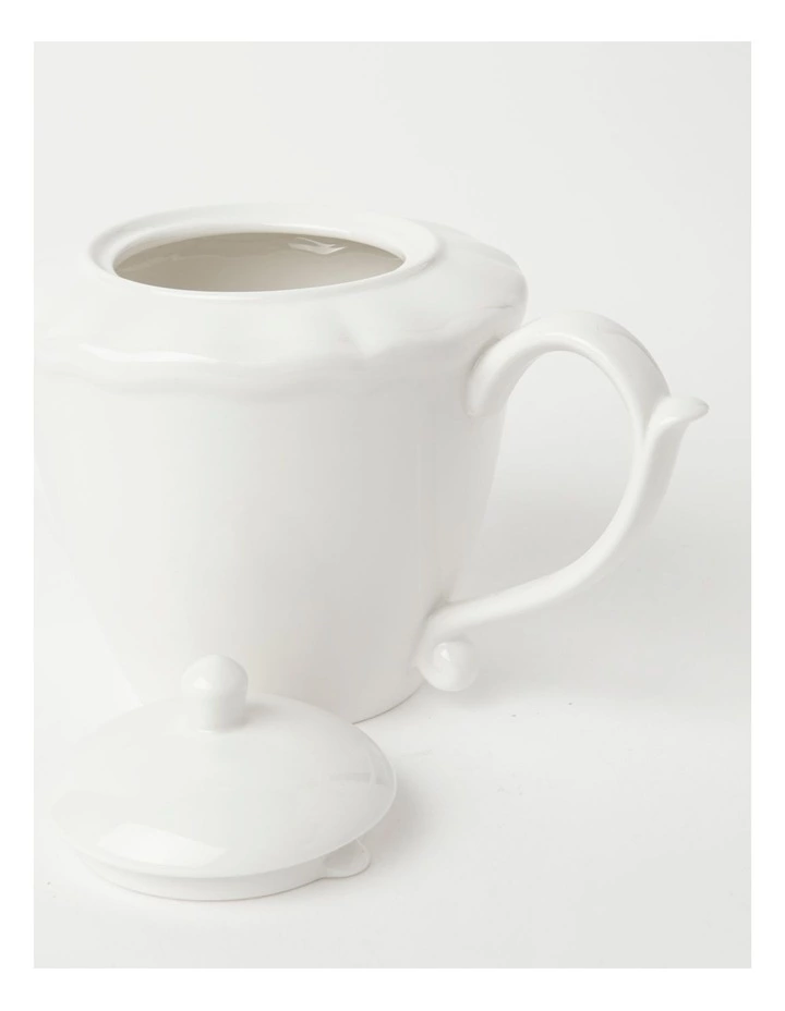 Heritage Scalloped Teapot White 3 Heritage Scalloped Teapot White - Image 3