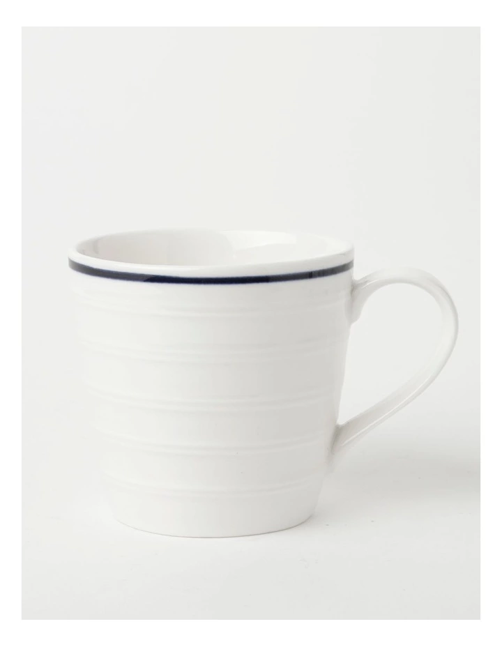 Heritage Ribbed 16pc Dinner Set with Blue Rim 2 Heritage Ribbed 16pc Dinner Set with Blue Rim - Image 2