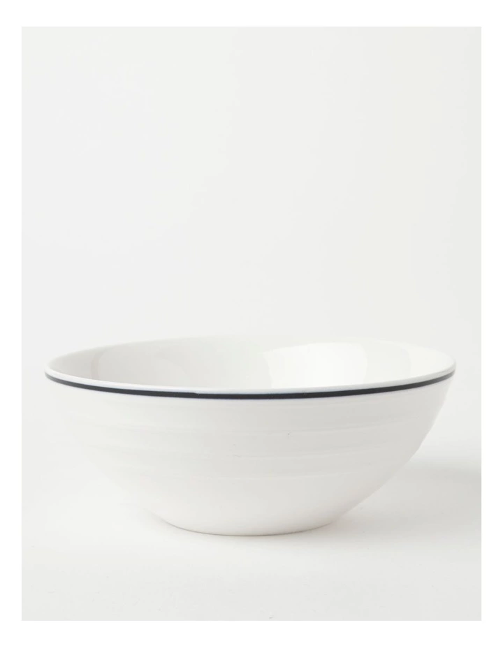 Heritage Ribbed 16pc Dinner Set with Blue Rim 3 Heritage Ribbed 16pc Dinner Set with Blue Rim - Image 3