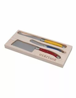 Heritage Laguiole Sophistique 3 Pce Cheese Knife Set - Multi Color
