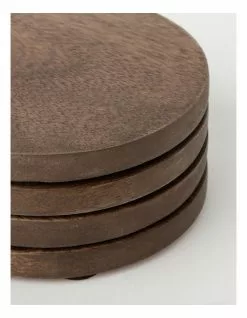 Heritage Walnut Look Coaster Set of 4 - 10cm -Dining Sales 826996240 3 720x928