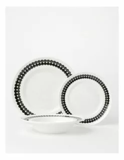Vue Studio 12pc Dinner Set Black/White