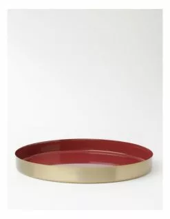 Heritage Heirloom Aura Round Serving Tray Red