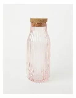 Vue Palma Carafe With Cork Lid Pink 1.1 Litre