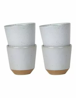 Robert Gordon Ritual Collection Latte Set - Matt Grey Blue with raw speckled clay