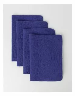 Heritage Quilted Placemat Pale Blue Set Of 4