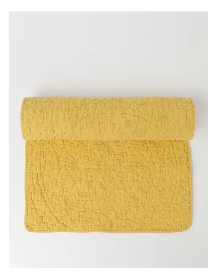 Heritage Quilted Table Runner Lemon 1 Heritage Quilted Table Runner Lemon