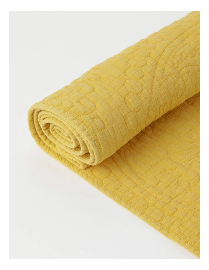 Heritage Quilted Table Runner Lemon 3 Heritage Quilted Table Runner Lemon - Image 3