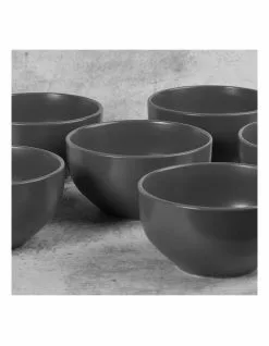 Cooper & Co Set of 6 13cm Stoneware Bowls In Charcoal -Dining Sales 835329520 3 720x928