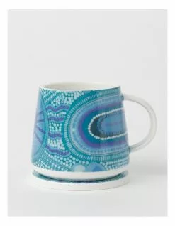 Emma Stenhouse x Vue Blue Meeting Place Mug and Coaster Set