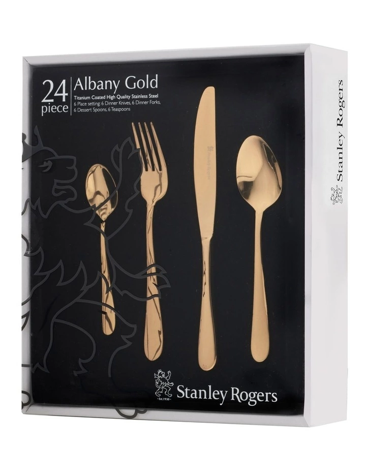 Stanley Rogers Albany Gold 24 Piece Cutlery Set 1 Stanley Rogers Albany Gold 24 Piece Cutlery Set