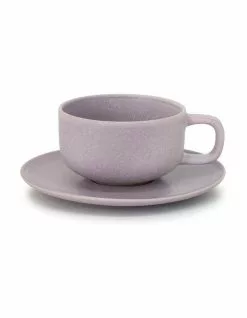 Salt&Pepper Hue Tea Cup & Saucer - 200ml - Lilac