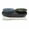 Salt&Pepper Osaka 4 Piece Set 20cm Dish 2x10cm Bowl And Spoon - Black