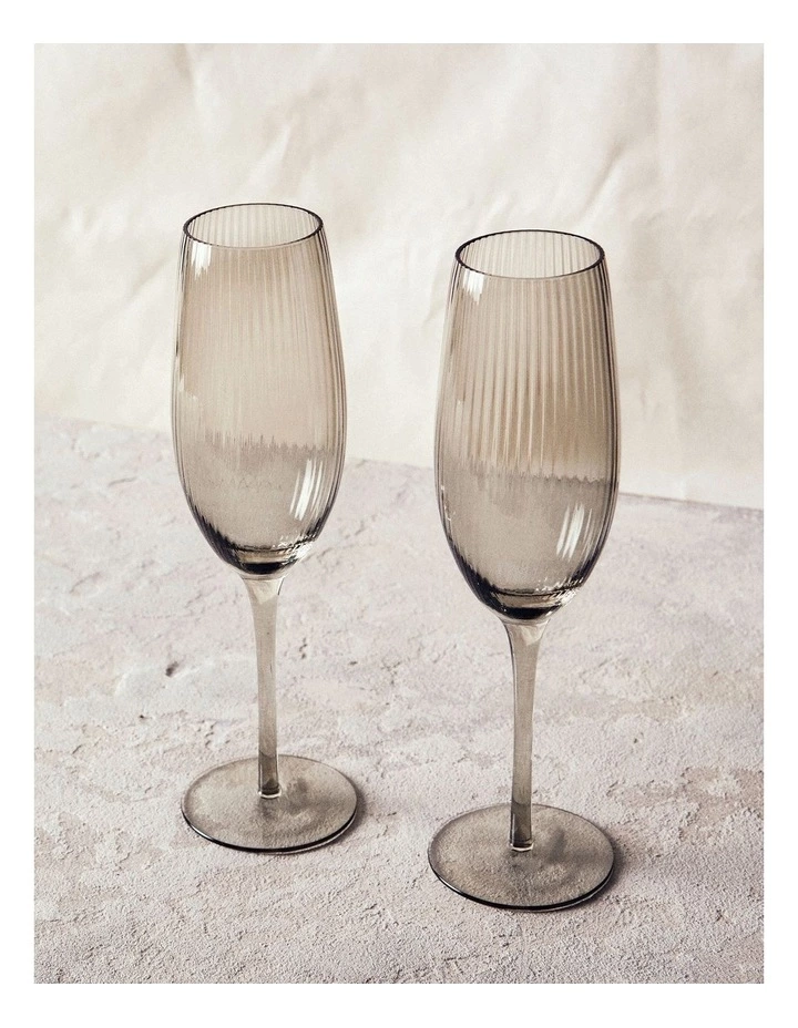 Salt&Pepper Amana Flute - 280ml - Set of 4 - Grey 2 Salt&Pepper Amana Flute - 280ml - Set of 4 - Grey - Image 2