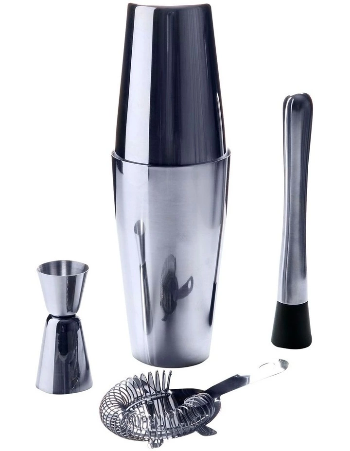 Salt&Pepper Bond Boston Shaker Set - 5 Piece - Silver 1 Salt&Pepper Bond Boston Shaker Set - 5 Piece - Silver