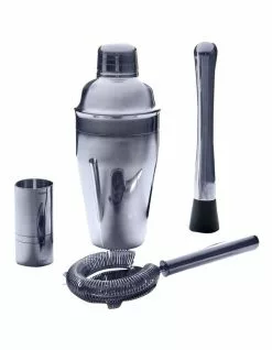 Salt&Pepper Bond Cocktail Set - 4 Piece - Silver