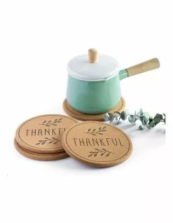 Life Tree Cork Trivets 4 Pack - 18.5cm -Dining Sales 848670670 4 720x928