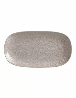 Maxwell & Williams Dune Oblong Platter 33x18cm Taupe Gift Boxed