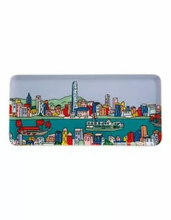 Maxwell & Williams Megan McKean Cities Rectangle Plate 25x12cm Hong Kong Gift Boxed