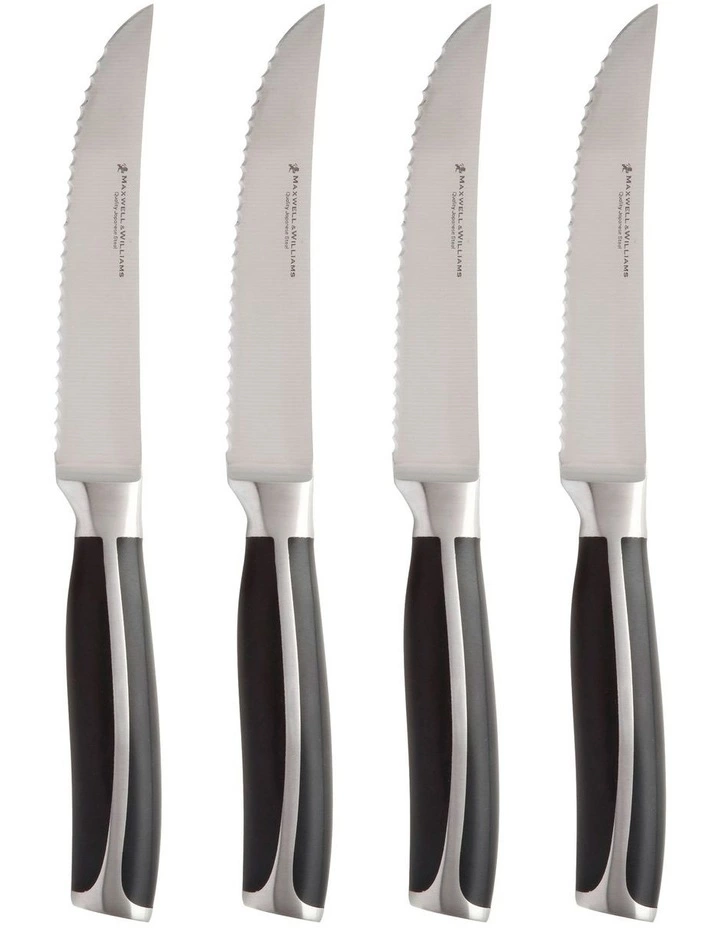 Maxwell & Williams Stanton Steak Knife Set 4pc Black Boxed 1 Maxwell & Williams Stanton Steak Knife Set 4pc Black Boxed