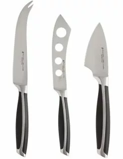 Maxwell & Williams Stanton Cheese Knife Set 3pc Black Boxed