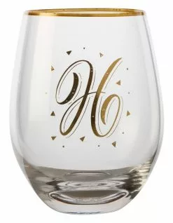 Maxwell & Williams The Letterettes Stemless Glass 500ML "H" Boxed