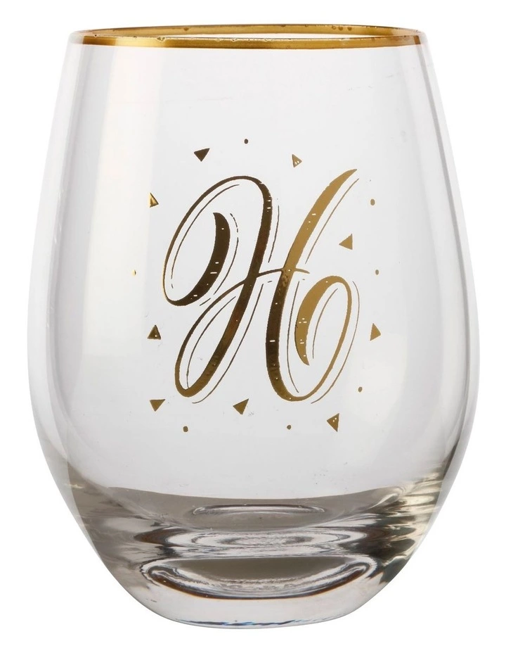 Maxwell & Williams The Letterettes Stemless Glass 500ML "H" Boxed 1 Maxwell & Williams The Letterettes Stemless Glass 500ML "H" Boxed