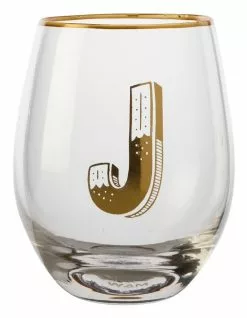 Maxwell & Williams The Letterettes Stemless Glass 500ML "J" Boxed