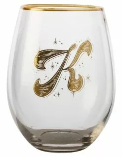 Maxwell & Williams The Letterettes Stemless Glass 500ML "K" Boxed