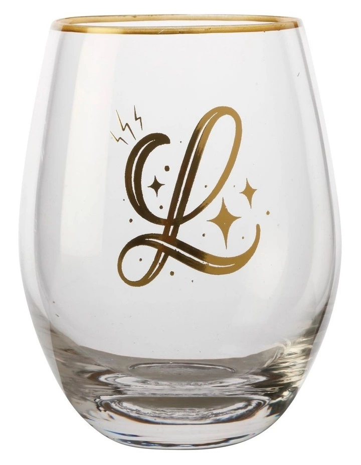 Maxwell & Williams The Letterettes Stemless Glass 500ML "L" Boxed 1 Maxwell & Williams The Letterettes Stemless Glass 500ML "L" Boxed
