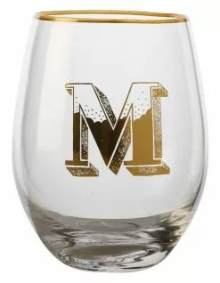 Maxwell & Williams The Letterettes Stemless Glass 500ML "M" Boxed