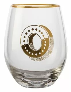Maxwell & Williams The Letterettes Stemless Glass 500ML "O" Boxed