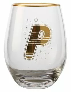 Maxwell & Williams The Letterettes Stemless Glass 500ML "P" Boxed