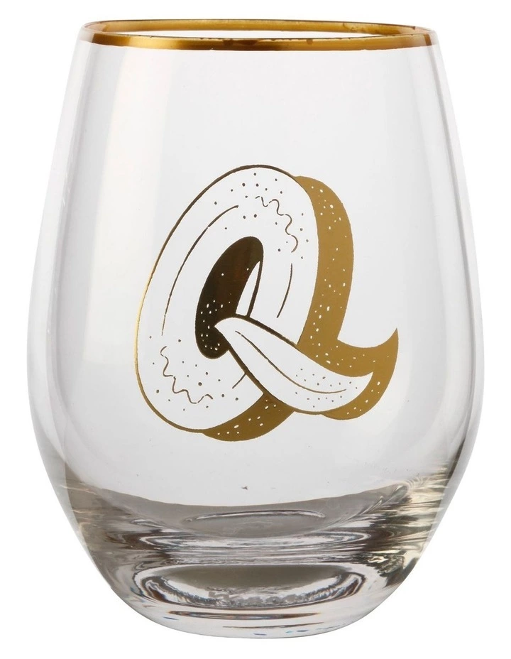 Maxwell & Williams The Letterettes Stemless Glass 500ML "Q" Boxed 1 Maxwell & Williams The Letterettes Stemless Glass 500ML "Q" Boxed