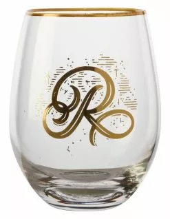 Maxwell & Williams The Letterettes Stemless Glass 500ML "R" Boxed