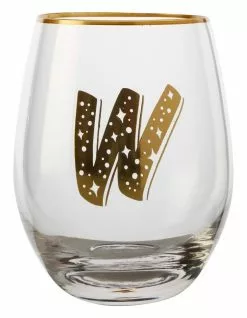 Maxwell & Williams The Letterettes Stemless Glass 500ML "W" Boxed