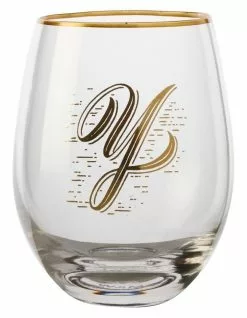 Maxwell & Williams The Letterettes Stemless Glass 500ML "Y" Boxed