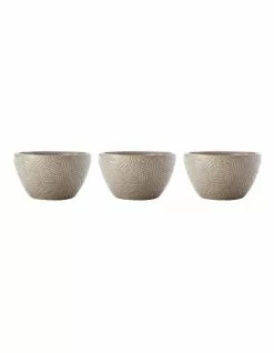 Maxwell & Williams Dune Set Of 3 Bowls Taupe Gift Boxed