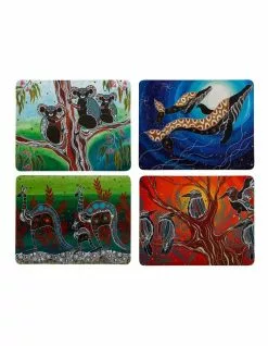 Maxwell & Williams Melanie Hava Journeys Cork Back Placemat Set Of 4 Assorted Boxed