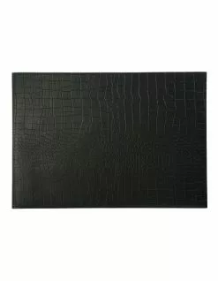 Maxwell & Williams Table Accents Leather Look Alligator Placemat 43x30cm In Black