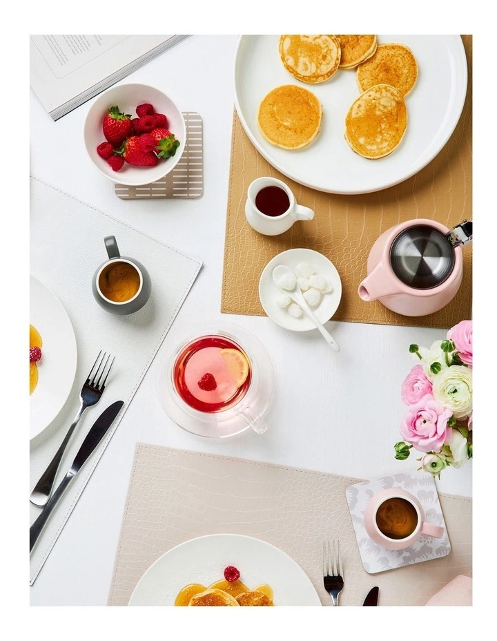 Maxwell & Williams Table Accents Leather Look Alligator Placemat 43x30cm In Ecru 2 Maxwell & Williams Table Accents Leather Look Alligator Placemat 43x30cm In Ecru - Image 2