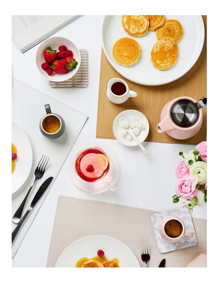 Maxwell & Williams Table Accents Leather Look Cowhide Coaster Set Of 4 In Grey 2 Maxwell & Williams Table Accents Leather Look Cowhide Coaster Set Of 4 In Grey - Image 2