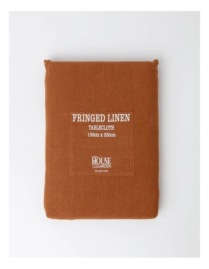 Australian House & Garden Fringed Linen Tablecloth Earth 1 Australian House & Garden Fringed Linen Tablecloth Earth
