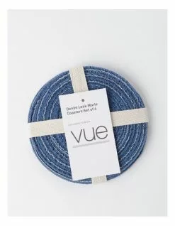 Vue Denim Look Marle Coaster 4pk in Blue 5 Vue Denim Look Marle Coaster 4pk in Blue -Dining Sales 865772200 3 720x928