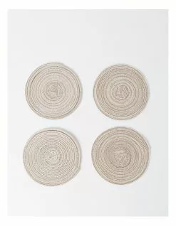 Vue Denim Look Marle Coaster 4pk in Cream
