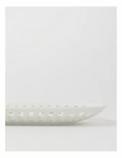 Heritage Lace Carved 42.9cm Small Rectangular Platter in White -Dining Sales 866025100 4 720x928