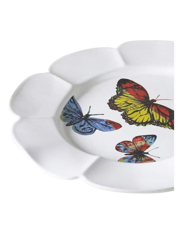 Robert Gordon X Bromley Butterfly Round Platter White 2 Robert Gordon X Bromley Butterfly Round Platter White - Image 2