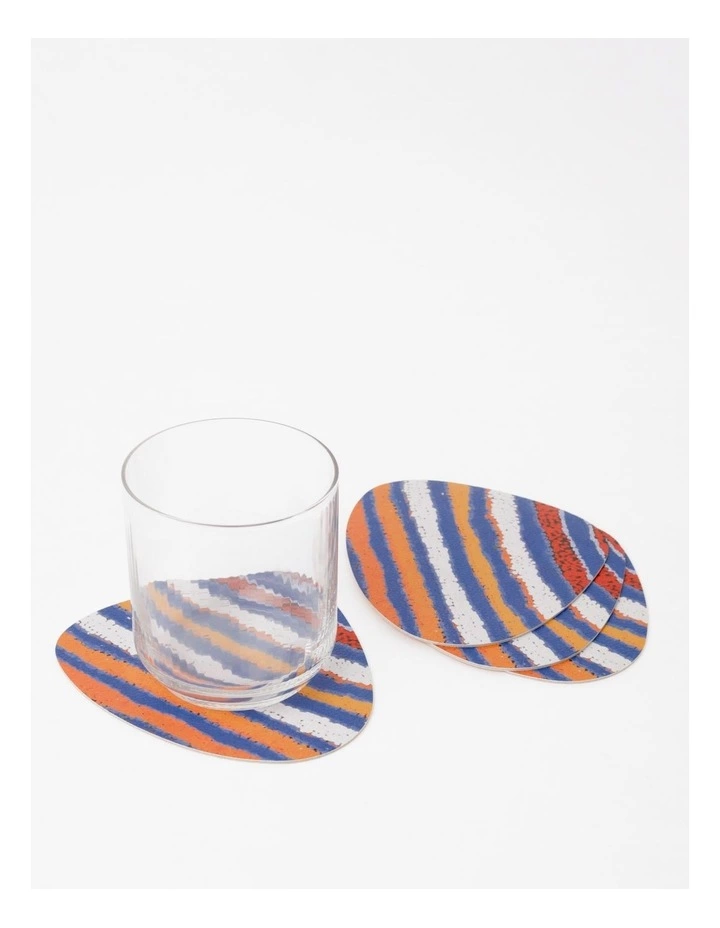 Warlukurlangu Artists x Vue Coaster Set of 4 Pirlarla Jukurrpa (Dogwood Tree Bean Dreaming) by Liddy Napanangka Walker 2 Warlukurlangu Artists x Vue Coaster Set of 4 Pirlarla Jukurrpa (Dogwood Tree Bean Dreaming) by Liddy Napanangka Walker - Image 2