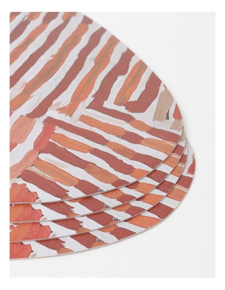 Warlukurlangu Artists x Vue Placemat Set of 4 Mina Mina Jukurrpa (Mina Mina Dreaming) by Helen Nungarrayi Reed 3 Warlukurlangu Artists x Vue Placemat Set of 4 Mina Mina Jukurrpa (Mina Mina Dreaming) by Helen Nungarrayi Reed - Image 3