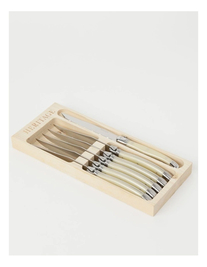Heritage Laguiole Sophistique Pearl French 6pc Steak Knives 3 Heritage Laguiole Sophistique Pearl French 6pc Steak Knives - Image 3